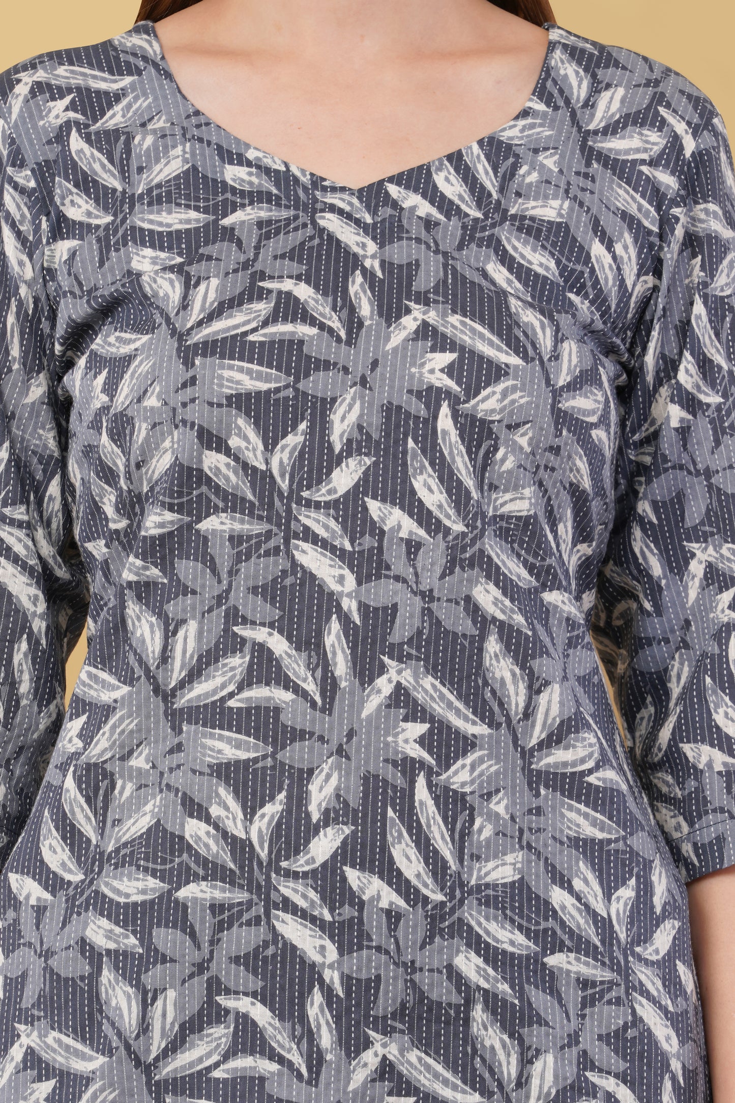 Dark Blue Leaves Design Co-Ord Set