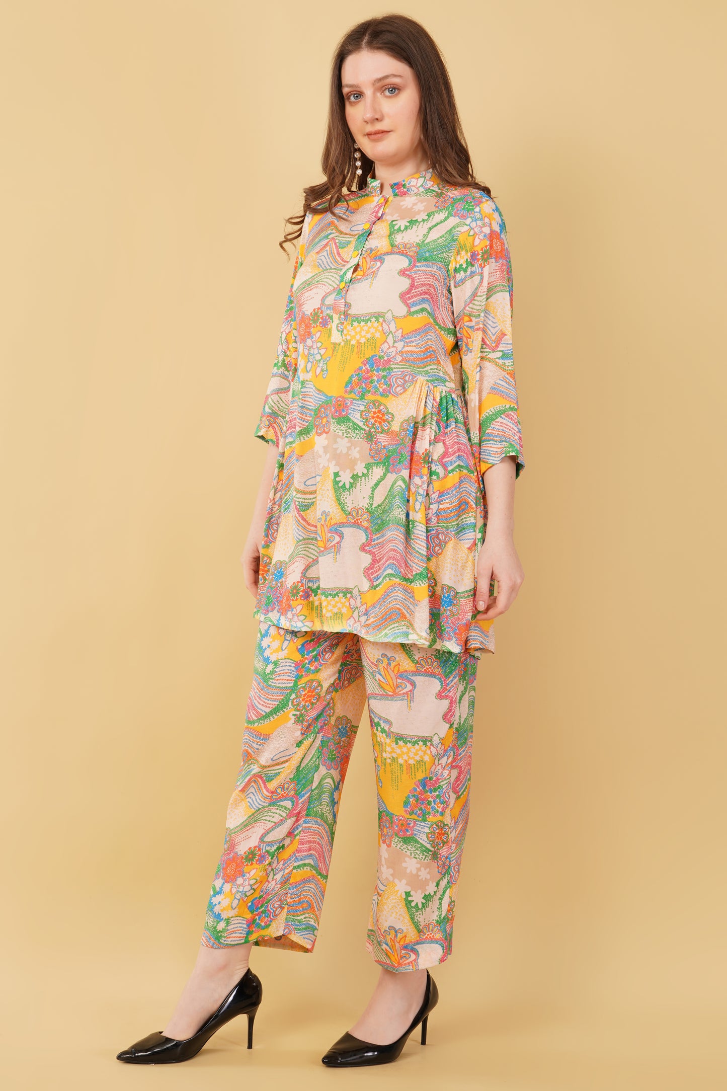 Multicolor Muslin Co-Ord Set