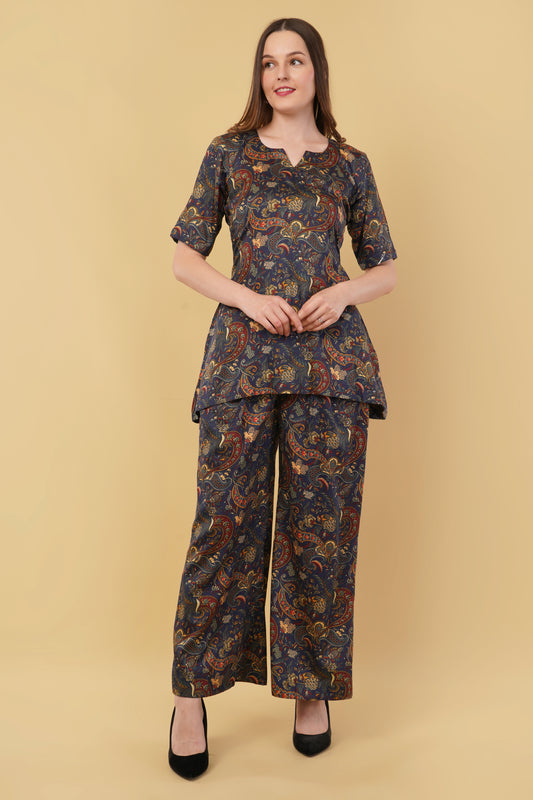 Blue Paisley Co-Ord Set