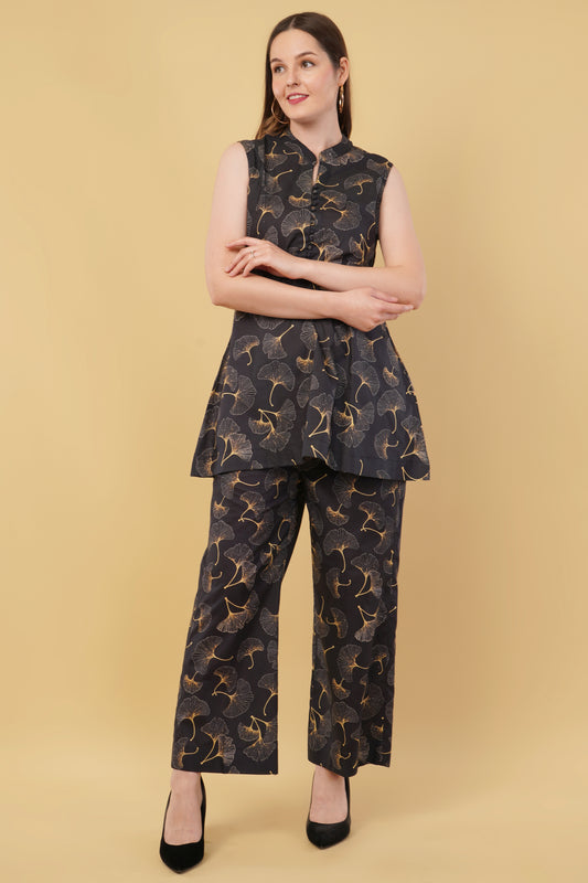 Black All Over Print Co-Ord Set
