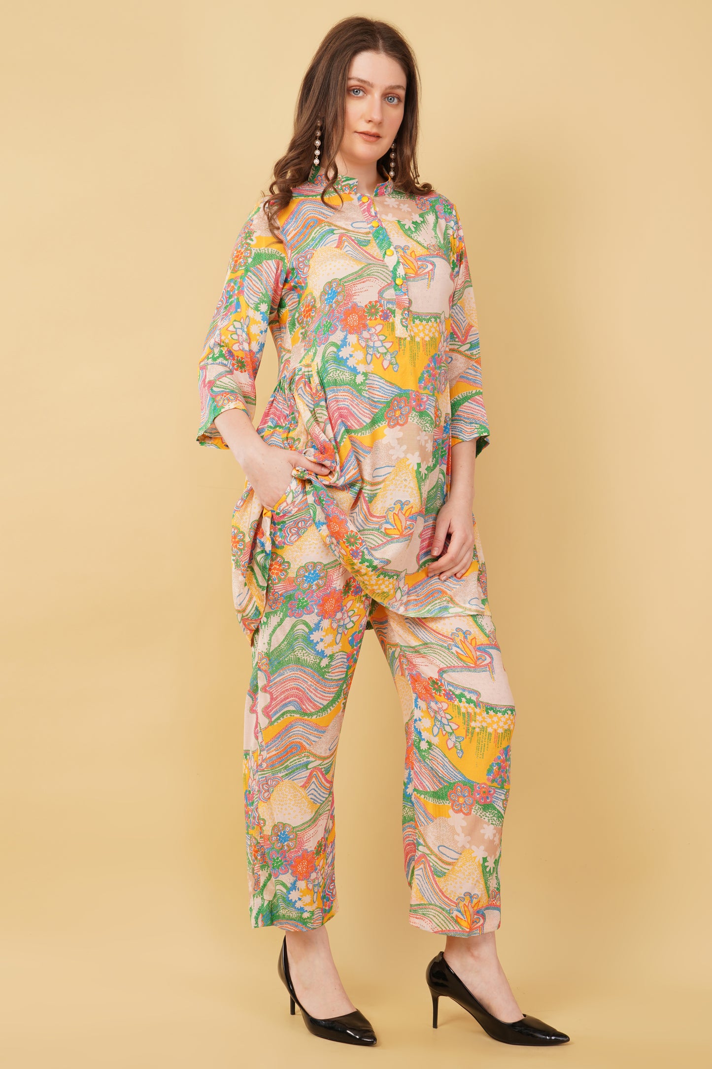 Multicolor Muslin Co-Ord Set